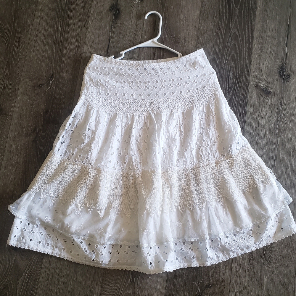 ECI White Lace Skater Skirt
